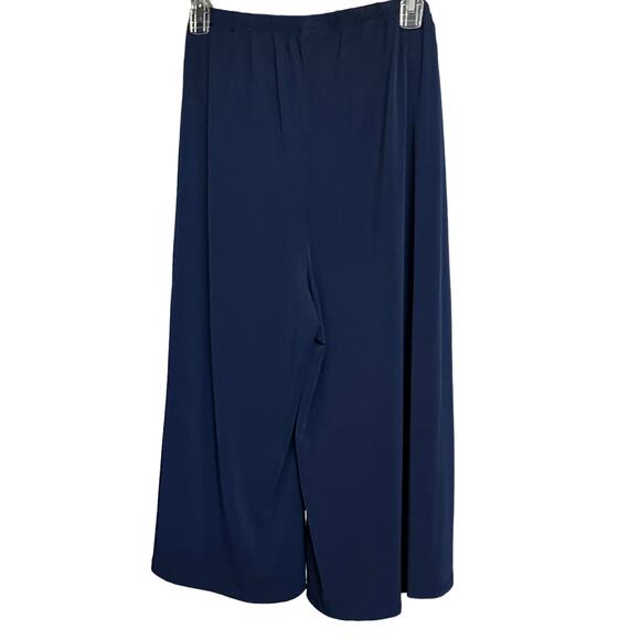 LANE BRYANT ANKLE PULL-ON CULOTTES, WOMENS, 18/20, NAVY BLUE WITH SILVER BUCKLE - Picture 3 of 10